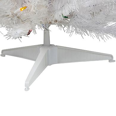 Northlight Seasonal 3-ft. Pre-Lit Multi-Colored White Artificial Christmas Tree