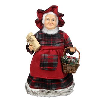 Northlight Seasonal Rustic Mrs. Claus with Basket and Gifts Figurine