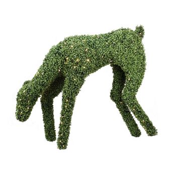 Northlight Seasonal Lit Boxwood Feeding Reindeer Outdoor Decoration