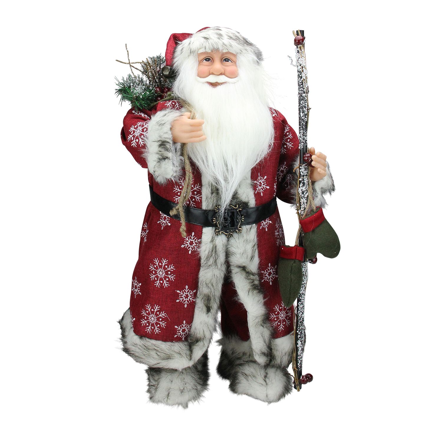 Northlight 10.25 Red and Green Santa Claus Cut-Out with Miniature Ornaments  Christmas Table Top Decoration