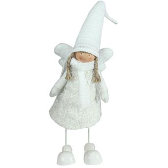 Northlight Seasonal Snowy Woodlands White Bobble Girl Angel Christmas Figure