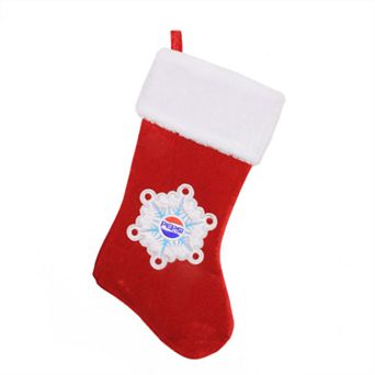 Northlight Seasonal Decorative Pepsi Snowflake Embroidered Christmas Stocking