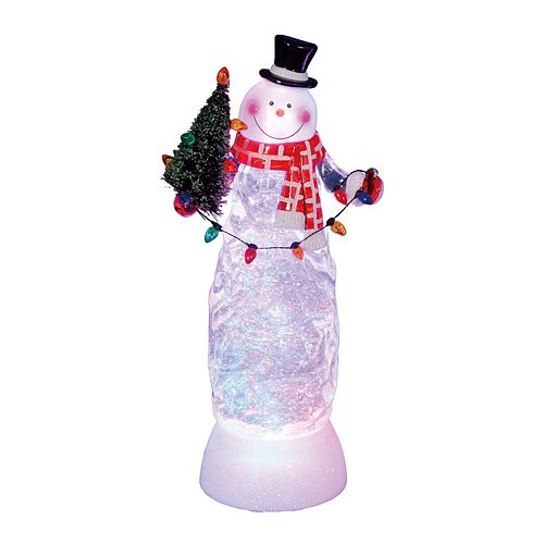 Northlight Seasonal Swirling Glitter Led Lighted Snowman Table