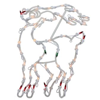 Northlight Seasonal Lighted Reindeer Double Sided Christmas Window Silhouette Decoration