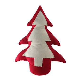 Northlight Seasonal Red and Neutral Weighted Base Christmas Tree Tabletop Decoration