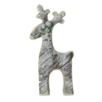 Northlight Seasonal Gray Rustic Glittered Christmas Reindeer Table Top Decoration