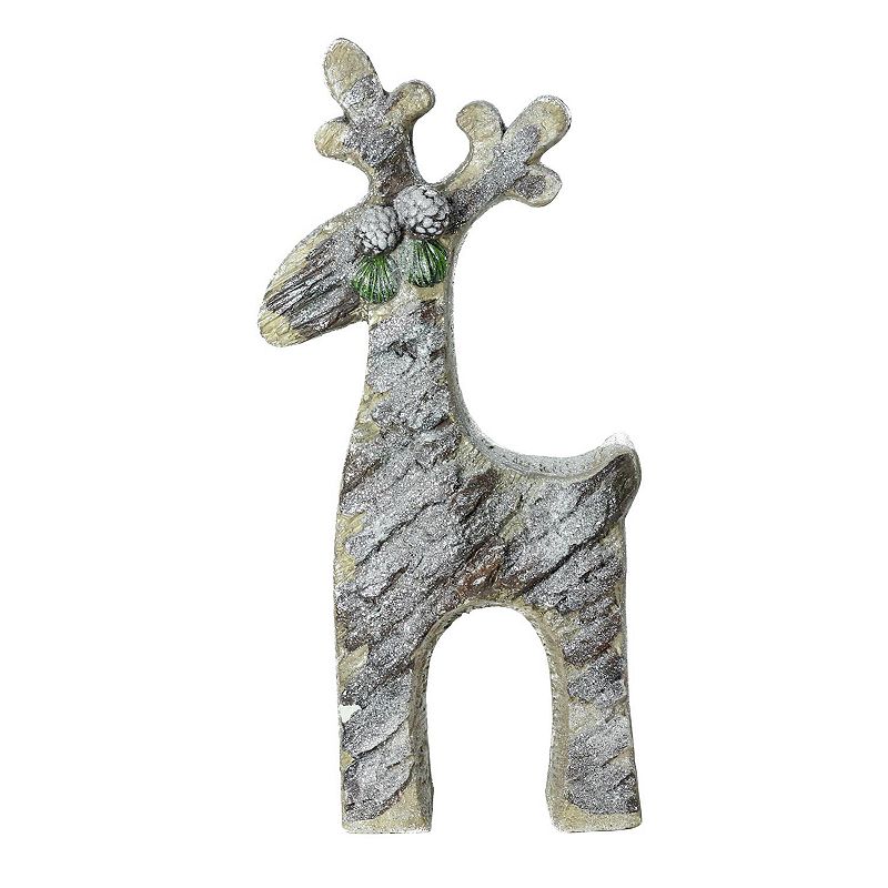 Northlight Seasonal Gray Rustic Glittered Christmas Reindeer Table Top Deco