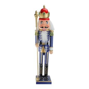 Northlight Seasonal Blue Wooden Christmas Nutcracker King with Scepter