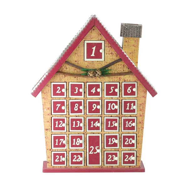 Northlight Seasonal Rustic Burgundy And Brown House With Chimney Advent 