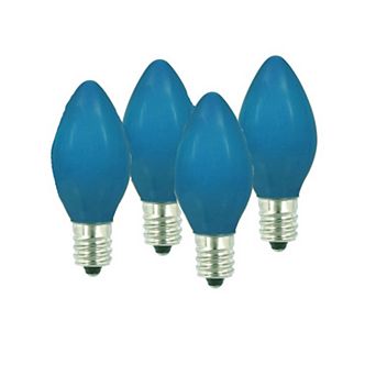 Indoor / Outdoor Opaque Blue C9 Christmas Replacement Bulb 4 pc Set
