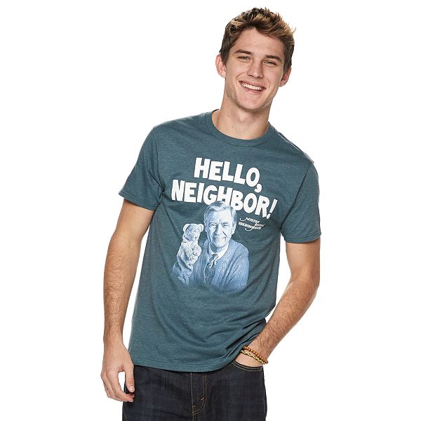 Mister Rogers' Neighborhood T-Shirt PBS Blue Hello Neighbor Men's  SMALL