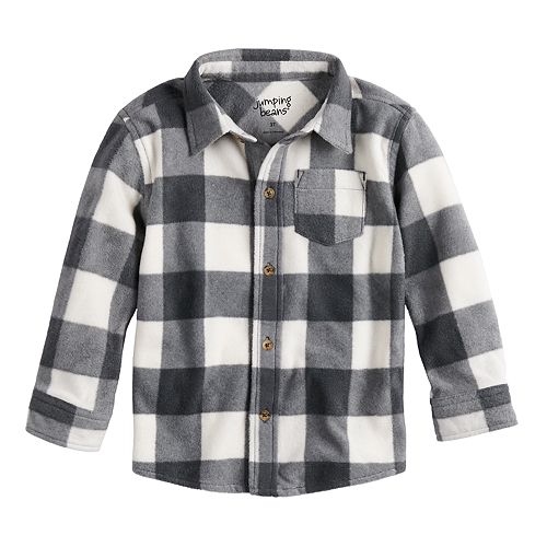 Toddler Boy Jumping Beans® Checked Fleece Button Down Shirt