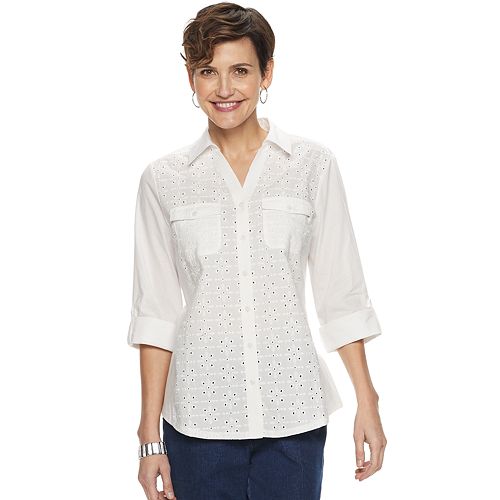 Women's Croft & Barrow® KnittoFit Solid Shirt