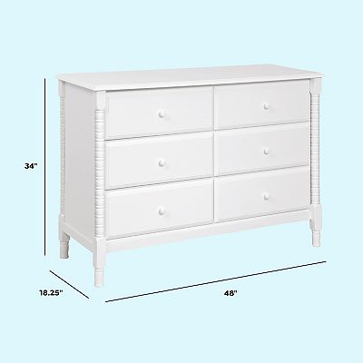 Jenny Lind Spindle 6-Drawer Dresser - White