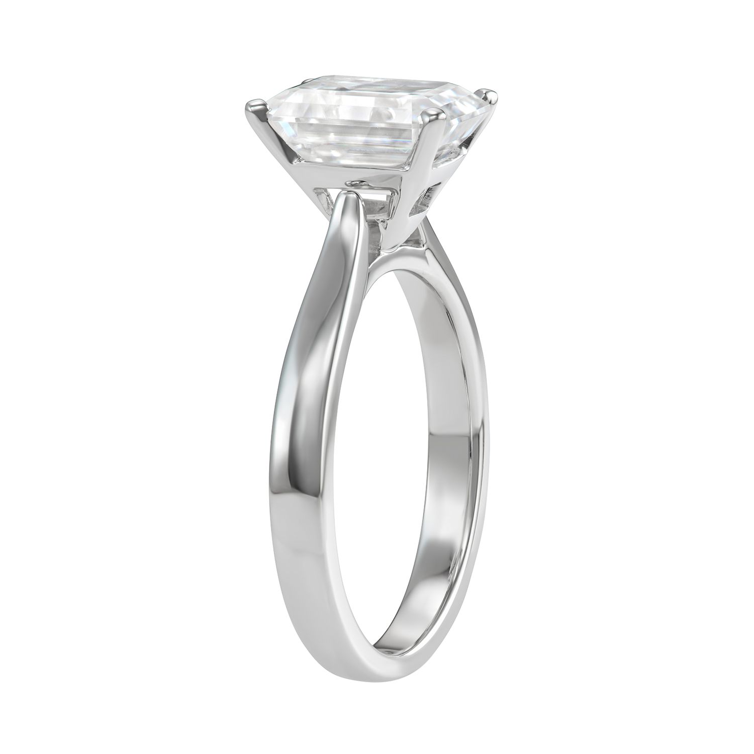 14K White Gold Lab-Created Moissanite 3 1/2 Ct. T.W. Emerald-Cut ...