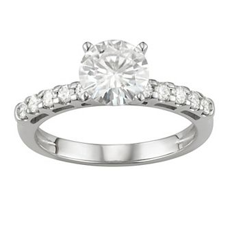 14K White Gold Lab-Created Moissanite 1 3/4 ct T.W. Solitaire Engagement Ring