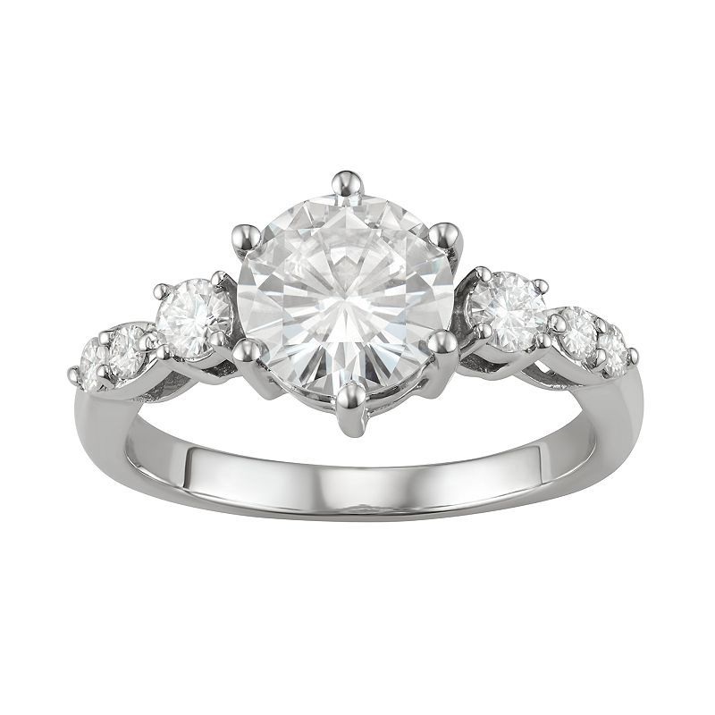 14K White Gold Lab-Created Moissanite 2 1/5 Ct. T.W. Engagement Ring, Women