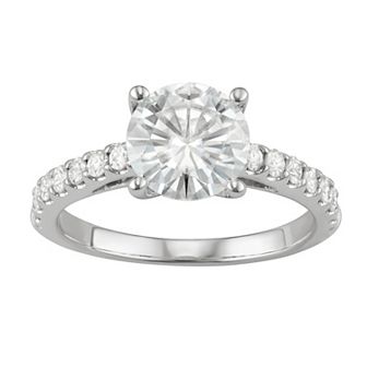 Charles & Colvard 14k White Gold 2 1/4 Carat T.W. Lab-Created Moissanite Engagement Ring