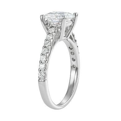 14k White Gold 2 1/4 Carat T.W. Lab-Created Moissanite Engagement Ring