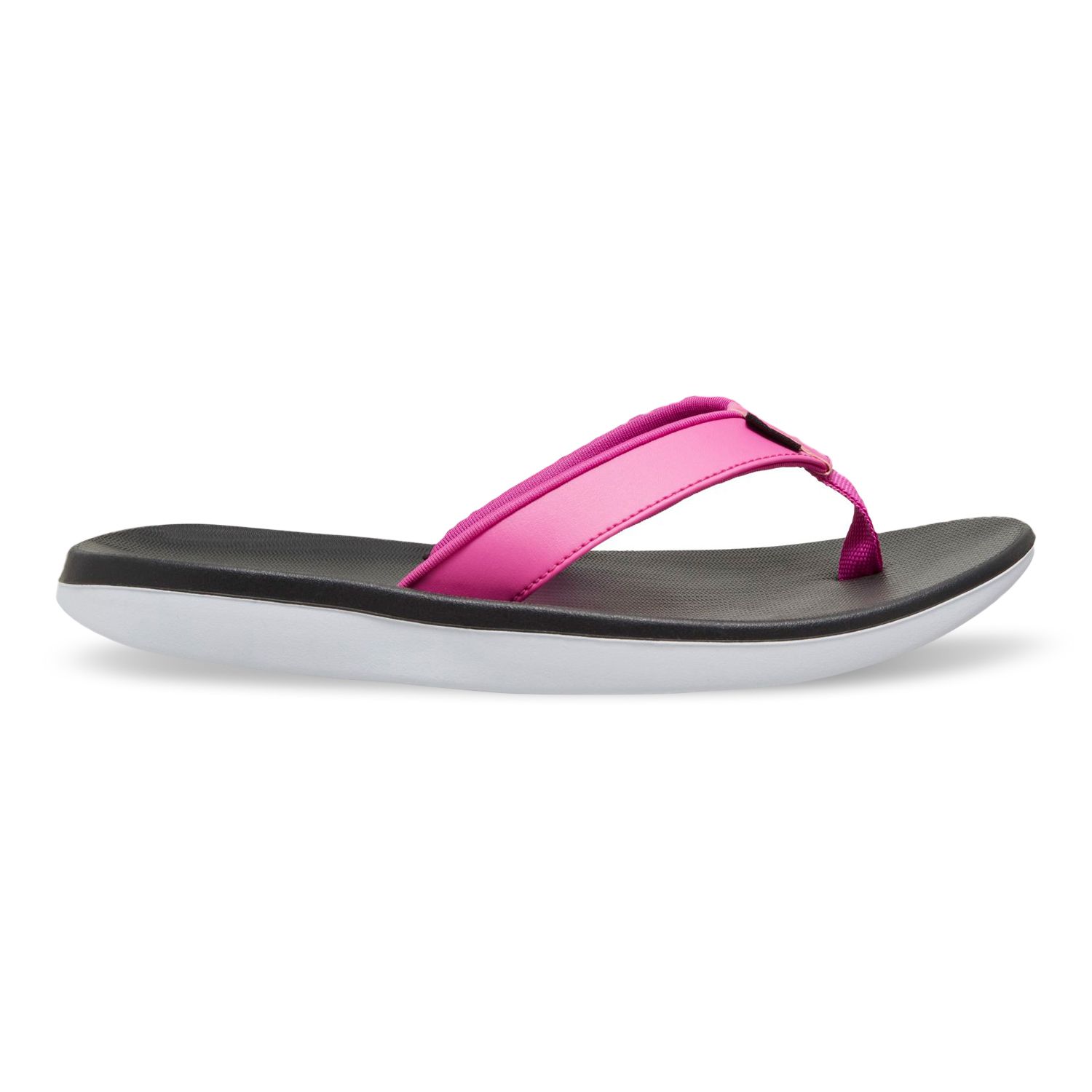 black and pink flip flops