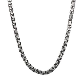 Men's LYNX Stainless Steel Box Chain Necklace - 22 in
