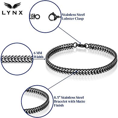 Men's LYNX Ion-Plated Stainless Steel Flat Snake Bracelet