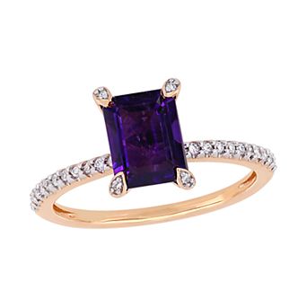 Stella Grace 10k Rose Gold 1/10 Carat T.W. Diamond & Amethyst Ring