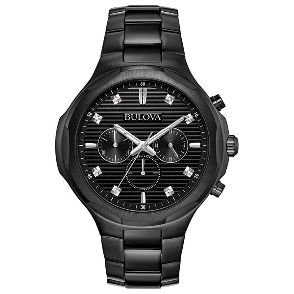 Bulova men's diamond accent stainless steel chronograph on sale watch