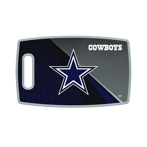 Dallas Cowboys - Icon Glass Top Cutting Board & Knife Set, 15.4 x