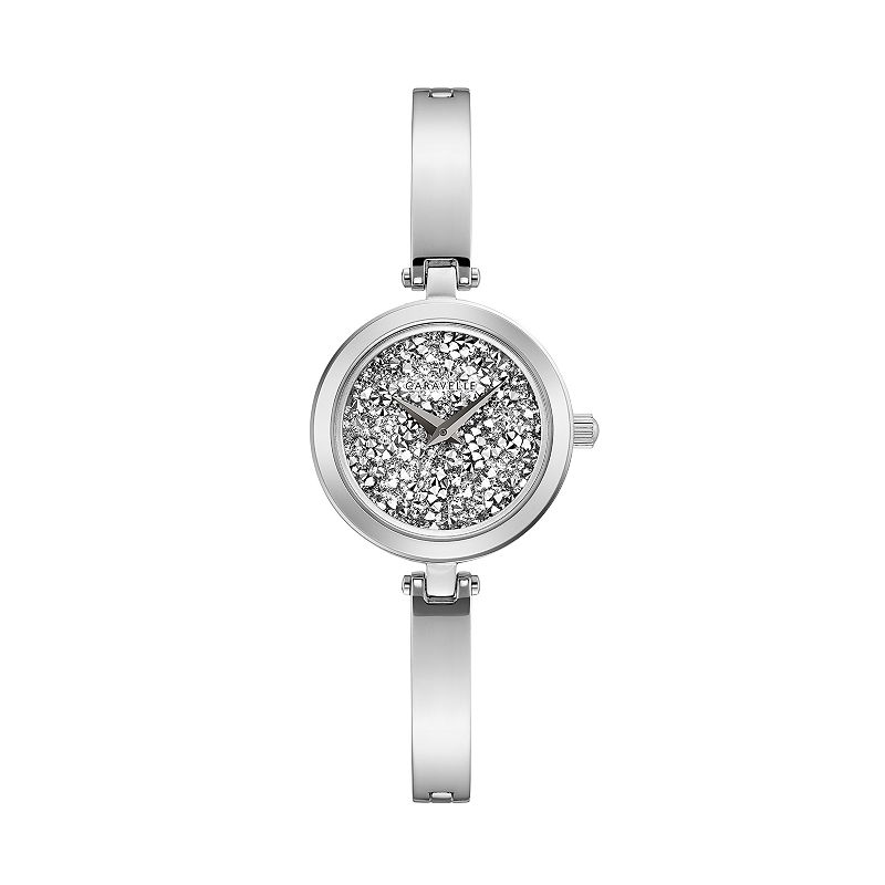 Caravelle by Bulova Women's Crystal Bangle Watch - 43L211, Size: Medium, Silver Tone