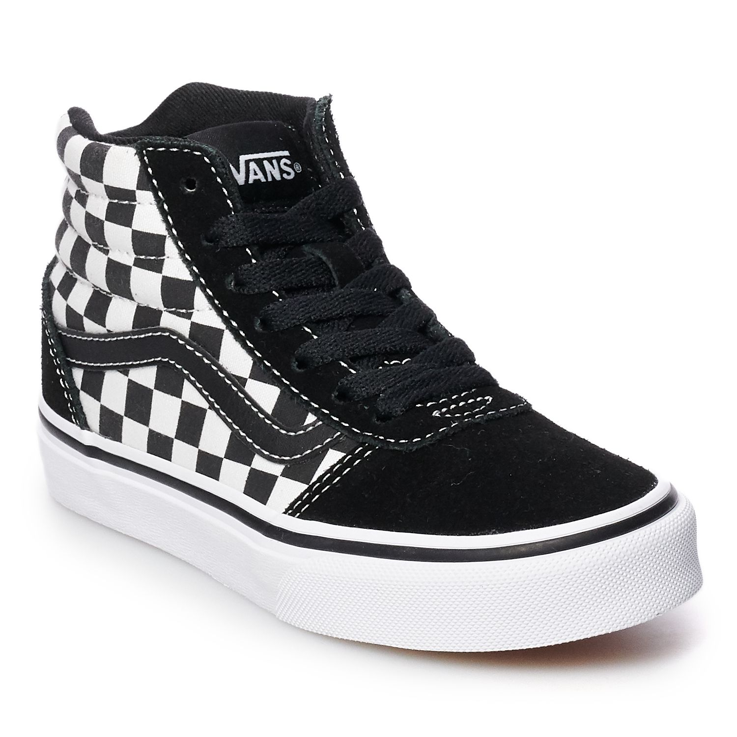 checkered boys vans