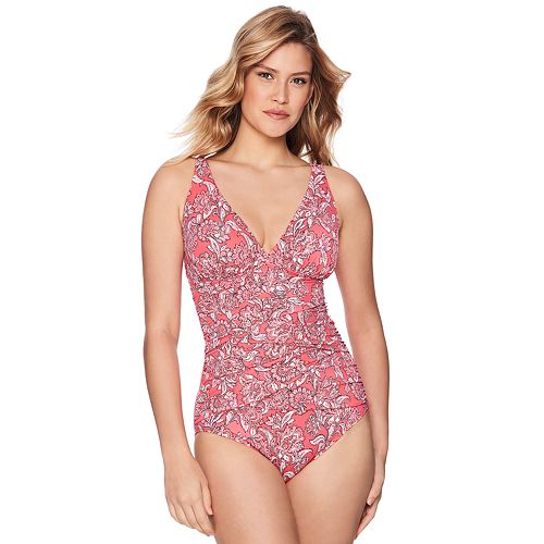 Womens Croft And Barrow® Crossover One Piece Swimsuit