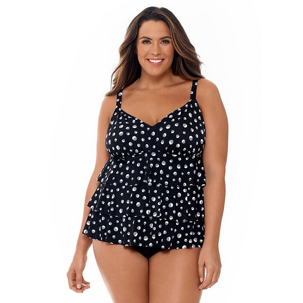 Plus Size Croft & Barrow® Tummy Slimmer Tiered One-Piece Fauxkini