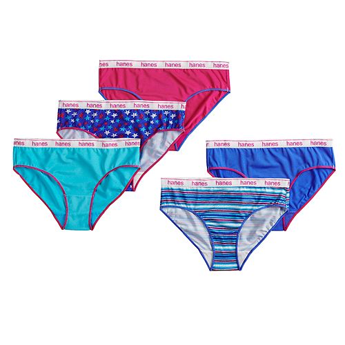 Girls 6-16 Hanes 5-pack Microfiber Hipster Panties