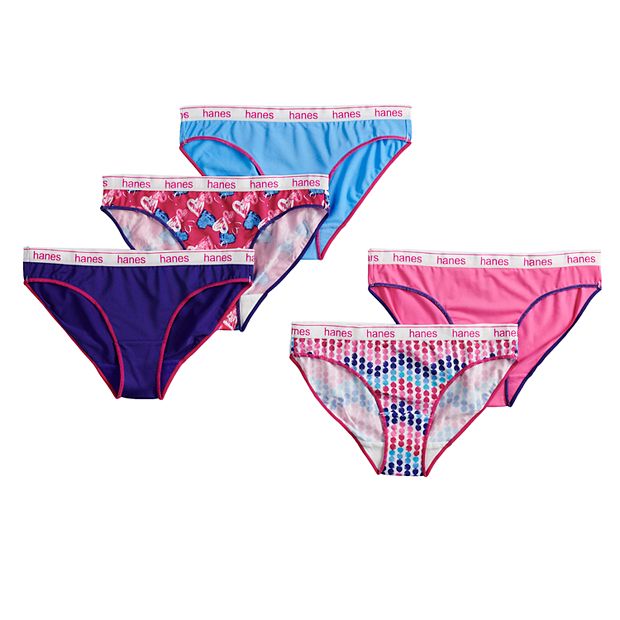 Hanes Girls' Tagless Bikini Underwear, 14 Pack Panties Sizes 6 - 16