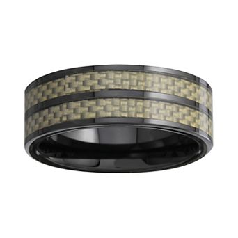 Gold LLC Men's Ceramic Black Ring