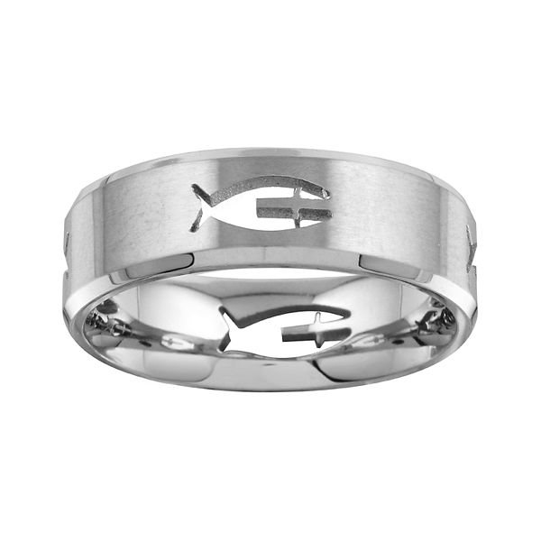 Mens titanium wedding deals bands kohl's