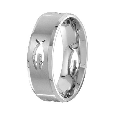 Mens Unbranded Titanium Fish cut out band