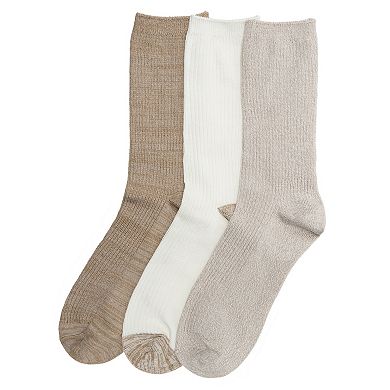 Women's Cuddl Duds® 3-Pack Everyday Crew Socks