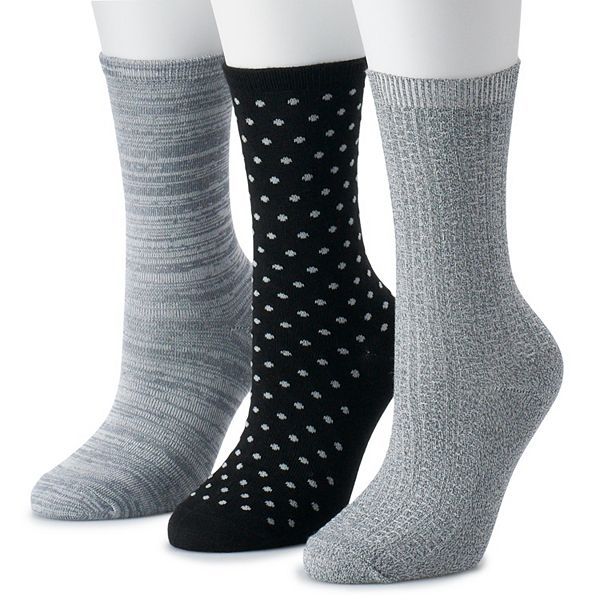 Women's Cuddl Duds® 3-Pack Everyday Crew Socks