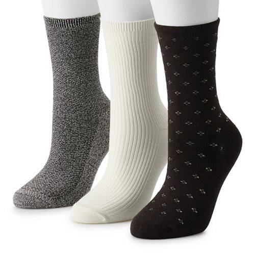 Women's Cuddl Duds® 3Pack Everyday Crew Socks