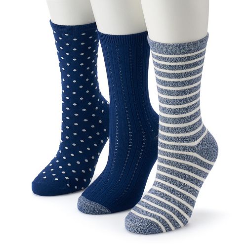 Women's Cuddl Duds 3Pack Everyday Crew Socks