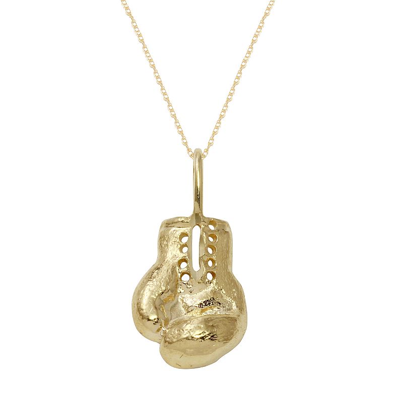 Mens 10k Gold Boxing Glove Pendant Necklace, Size: 22, Yellow