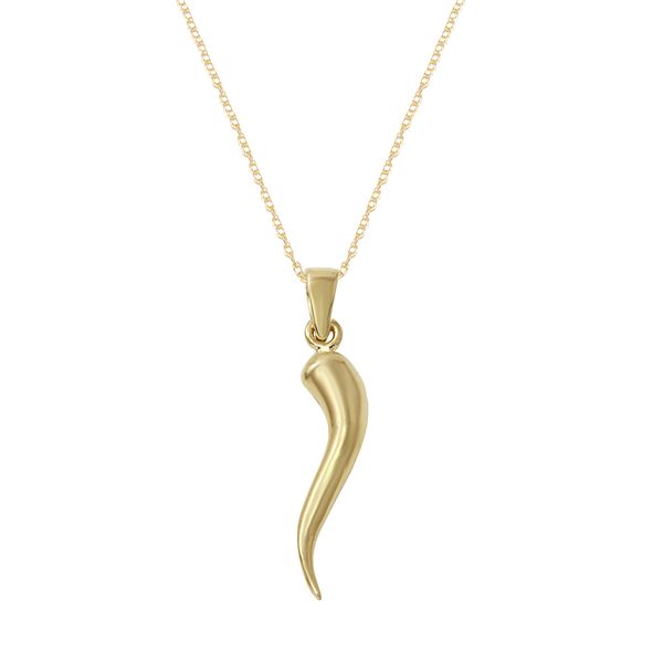 Gold italian horn necklace shop mens