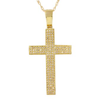 Gold LLC Men's 10k Gold 1/2 ct T.W. Diamond Cross Pendant