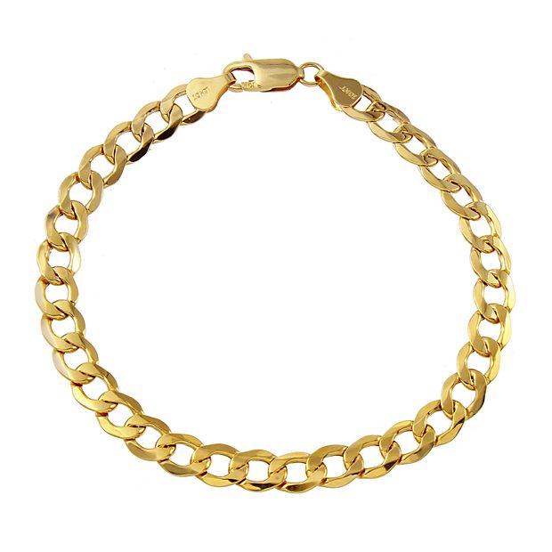 Mens gold deals curb bracelet