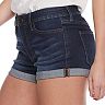 Juniors' SO® Rolled Cuff Low Rise Shortie Shorts