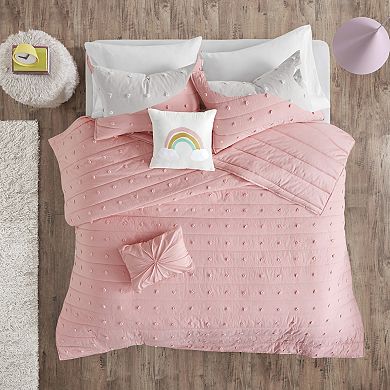 Urban Habitat Kids Ensley Jacquard Pom Pom Quilt Set with Shams and Decorative Pillows