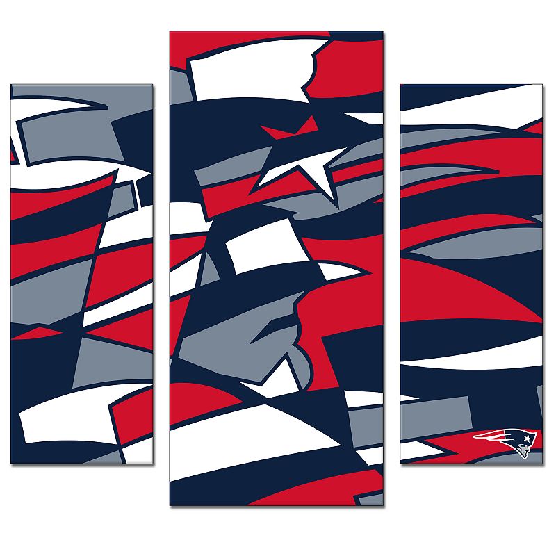New England Patriots 3-Piece Wall Art, Multicolor