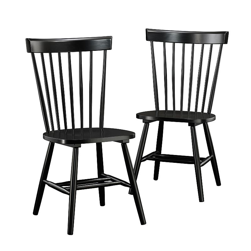 Sauder New Grange Spindle Back Dining Chair 2-piece Set, Black